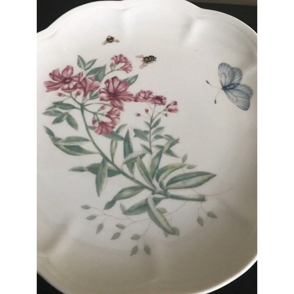 Lenox Butterfly Meadow Monarch‎ Patterns 2 Salad Plates Scalloped